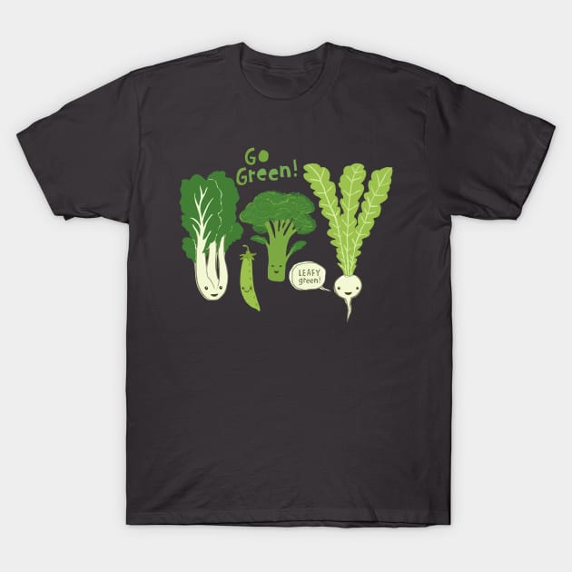 Go Green! Kawaii Cute Vegetables | Veggie Lover's T-Shirt by Coffee Squirrel